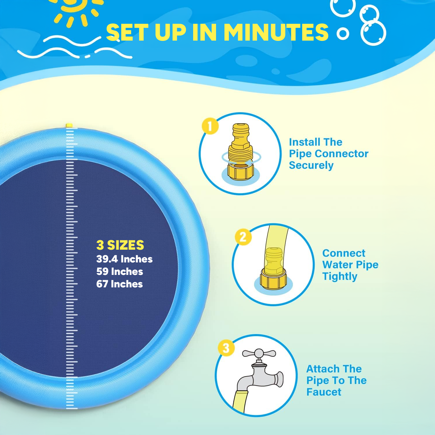 Dog Splash Pad – Inflatable Pet Pool & Sprinkler Mat for Summer Outdoor Play & Cooling
